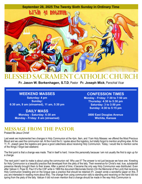 Sunday, September 28, 2025 Bulletin