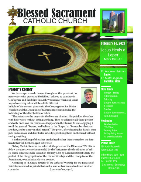 Sunday, February 14, 2021 Bulletin