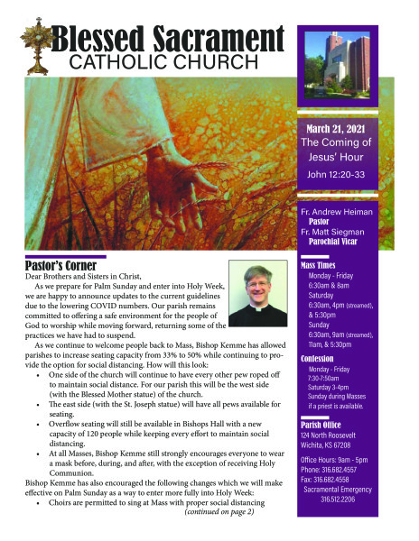 Sunday, March 21, 2021 Bulletin