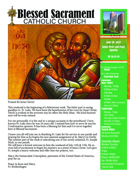 Sunday, June 29, 2025 Bulletin
