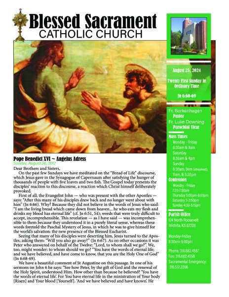 Sunday, August 25, 2024 Bulletin
