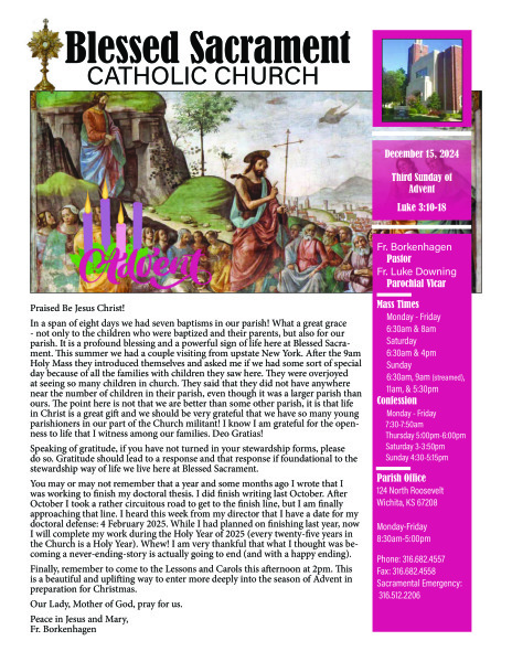 Sunday, December 15, 2024 Bulletin