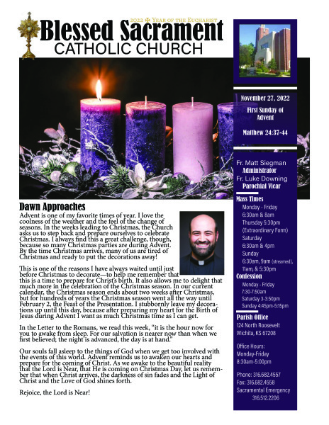 Sunday, November 27, 2022 Bulletin