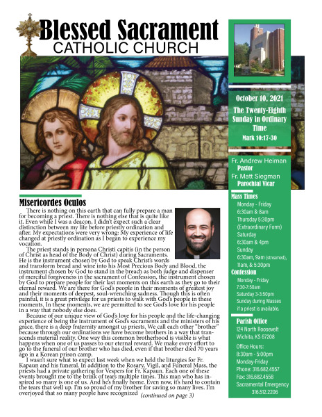 Sunday, October 10, 2021 Bulletin