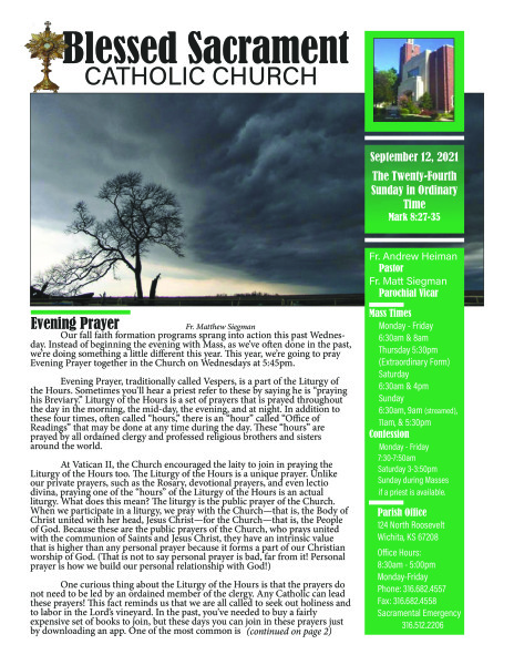 Sunday, September 12, 2021 Bulletin