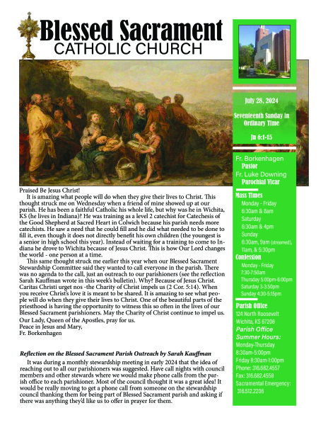 Sunday, July 28, 2024 Bulletin