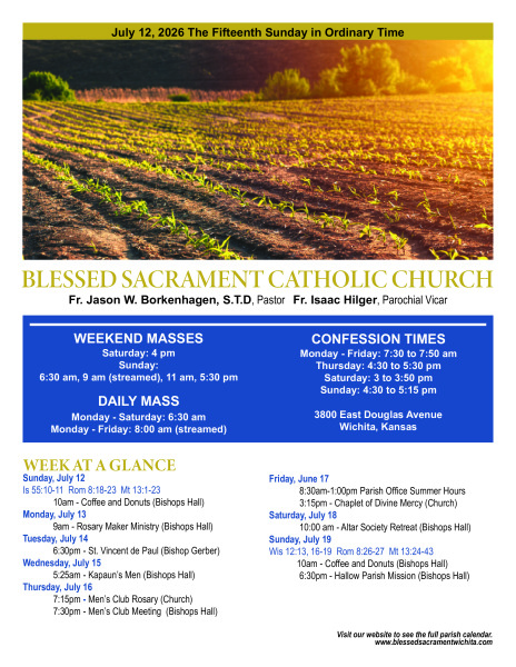 Sunday, July 12, 2026 Bulletin