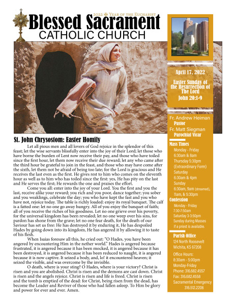 Sunday, April 17, 2022 Bulletin