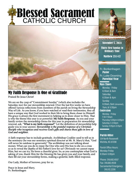 Sunday, November 5, 2023 Bulletin