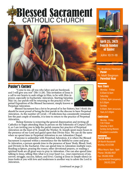 Sunday, April 25, 2021 Bulletin