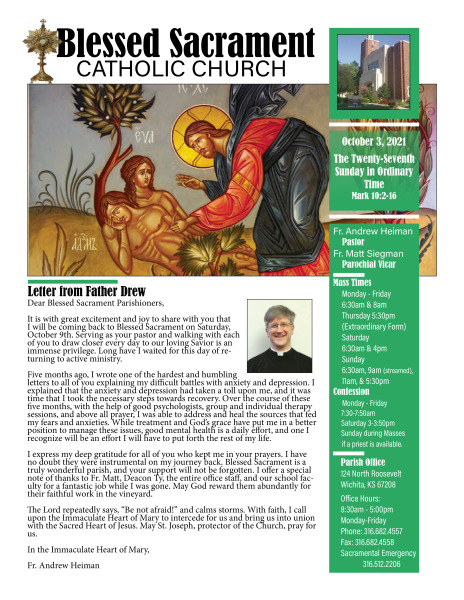 Sunday, October 3, 2021 Bulletin