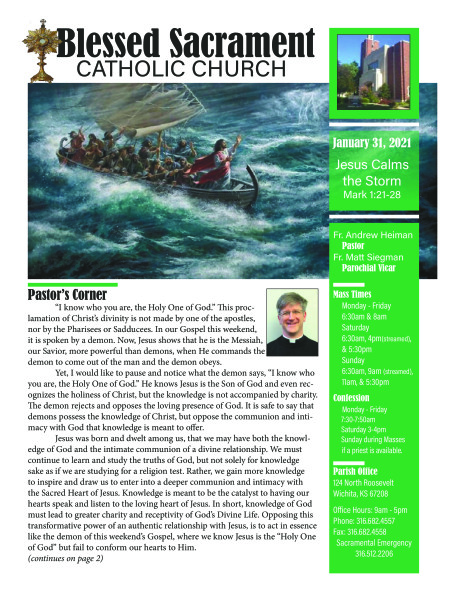 Sunday, January 31, 2021 Bulletin