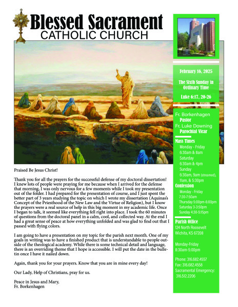Sunday, February 16, 2025 Bulletin