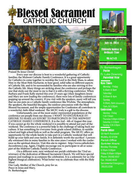 Sunday, July 14, 2024 Bulletin