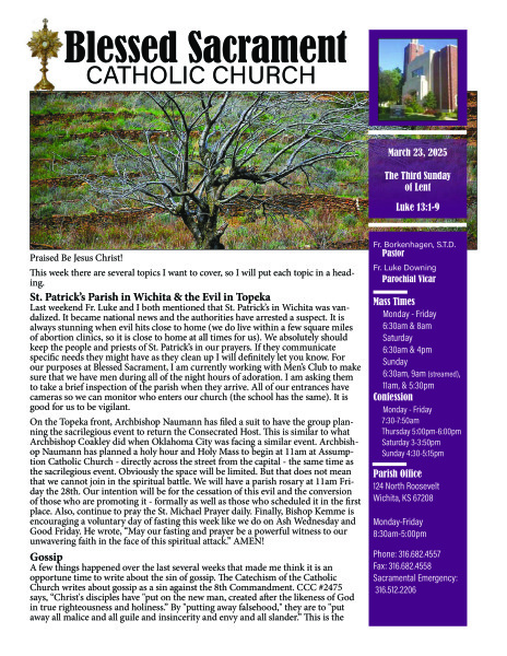 Sunday, March 23, 2025 Bulletin