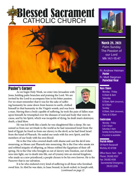 Sunday, March 28, 2021 Bulletin
