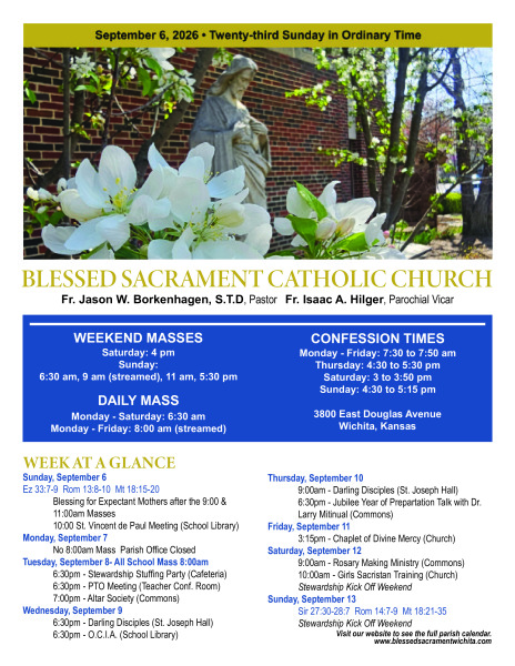 Sunday, September 6, 2026 Bulletin