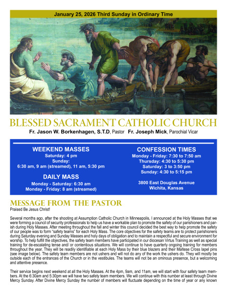 Sunday, January 25, 2026 Bulletin