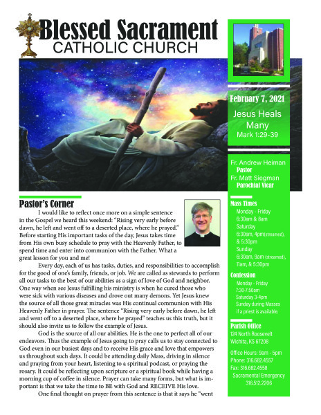 Sunday, February 7, 2021 Bulletin