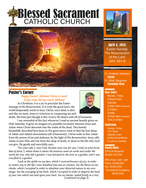 Sunday, April 4, 2021 bulletin